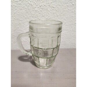 Vintage Anchor Hocking Brick-Style Glass Beer Mug | Grenade Paneled Design | 12